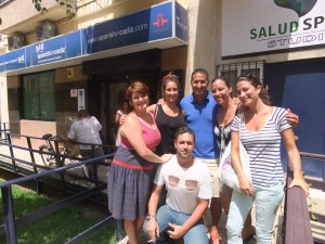 My Spanish teachers and I outside of the school.
