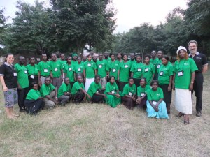 Working with a group 30 Ugandan teacher.